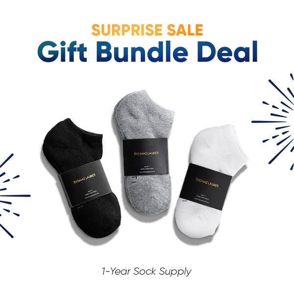 24 PAIRS GIFT BUNDLE ANKLE SOCKS ( ASSORTED )